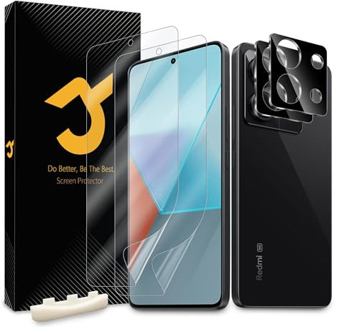 JZG 2+2 Stück für Xiaomi Redmi Note 13 Pro 5G Schutzfolie [Nicht-Glas], 2 Displayschutz + 2 Kameraschutz, Fingerabdruck-ID unterstützen, Selbstheilung, Anti-Kratzer, HD Klar