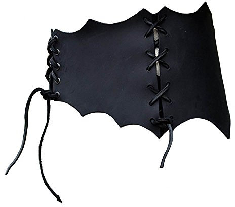 Battle-Merchant Mittelalterlicher Schnürmieder-Gürtel | Leder Damengürtel für LARP | Wikinger Mieder aus Leder | (Schwarz - M)