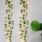 2 Stück Efeu Künstlich, 2M Fake Efeu Girlande mit 20 LED-Licht, Lichterkette mit Blumengirlande ​Hängend Pflanzen für Innenberei, Schlafzimmer, Zuhause, Garten, Büro, Hochzeit, Party Deko