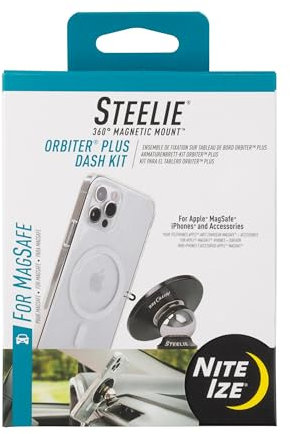 Nite Ize Steelie Orbiter Plus Dash Kit, kompatibel mit MagSafe Autohalterung für iPhone 12, 13, Pro Max, Mini