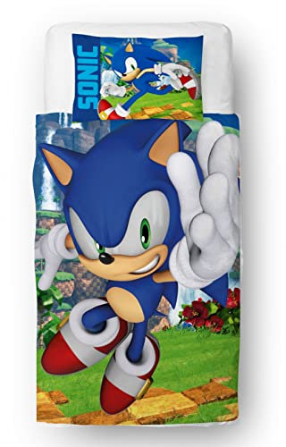 Sonic The Hedgehog Kinder Bettwäsche Einzel Blau