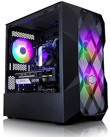 ADMI Gaming PC • Intel Core i5 13400F • Nvidia RTX 4070 12GB GDDR6 • 32GB RAM 3200MHz DDR4 • 1TB M.2 SSD • B650M • 700W PSU • CoolerMaster TD300 Black Mesh RGB Case • 600mbps WiFi • Windows 11