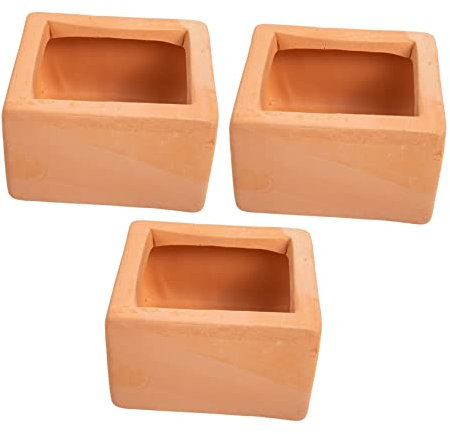 Yardenfun 3Pièces Pot de Fleurs Terre Cuite Rouge Jardinière pour Plantes Succulentes Pot de Bureau Décoratif pour Plantes D Intérieur et Extérieur