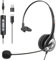 Wantek Headset with Microphone Noise Cancelling 601N with Fixed 3.5mm Plug Detachable Type-C Cable and One USB Adapter for Computers PC Laptop Tablet Smartphone Call Center Online Conference Teams