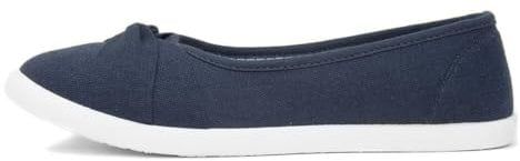 Lilley Pearl Womens Navy Slip On Canvas Shoe - Size 6 UK - Blue