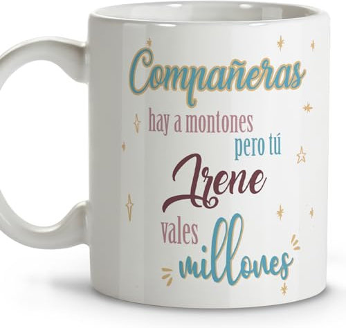 LolaPix Regalos para amigas. Taza personalizada. Tazas de cafe. Regalo compañera trabajo. Regalo amiga. Taza cerámica 330 ml.