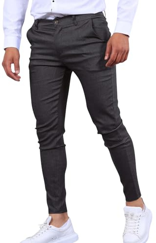 Pantalon de costume noir pour homme, pantalon habillé en coton, pantalon de travail extensible, pantalon fuselé mince, pantalon de survêtement léger, pantalon de jogging intelligent, taille extensible