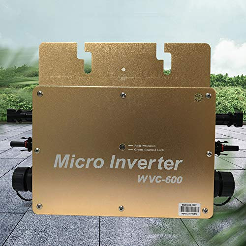 Micro-inverseur Solaire 600W - WVC-600, Inverseur IP65 étanche pour Balcon et installations solaires, Efficacité MPPT, Design Compact (23 x 21 x 36 cm)
