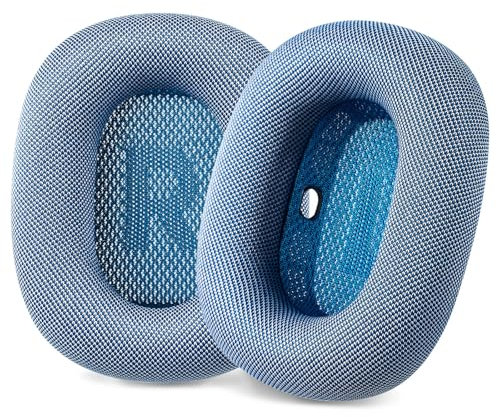 AHG Accessory House Global Almohadillas de repuesto mejoradas para Airpods Max compatibles con auriculares Apple AirPods Max (azul cielo). Malla forrada de silicona/espuma de alta densidad/imán fuerte
