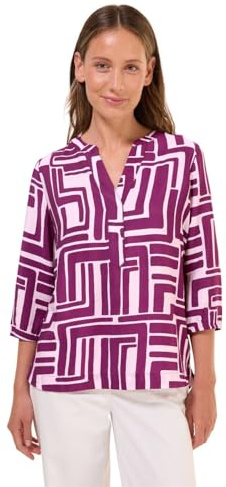 Cecil Printed Softwave Splitneck Blouse Anemone pink XS