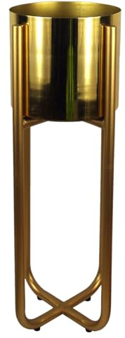 Botanik Tall Gold Stand with Gold Metal Planter 62cm x 18cm