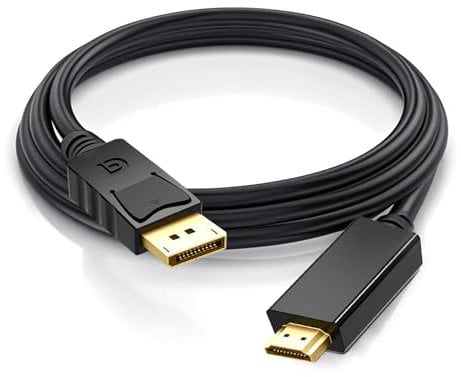 1 PCS 4K DisplayPort to HDMI 1.8M Cable,DisplayPort to HDMI Uni-Direction Cable Gold-Plated Cord,Gold-Plated DP to HDMI Cable Compatible for Lenovo,HP, ASUS, Dell and Other Brand(Black,1.8M)