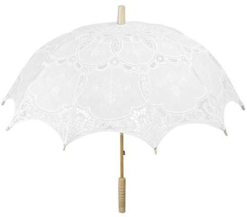 Nishiyuenyi Sombrilla de Encaje con Bordado para Decoración, Protección Solar, para Dama, Disfraz, Fiesta, Baile