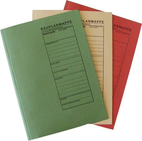 Bauplanmappe 3 teilig (3er Pack ohne Zubehör, 1 Set)