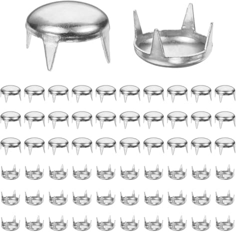 TIXIPEM Rivetti a Cupola Rotonda 100pz - 10mm Borchie Cupola Tondi Artiglio Metallico Testa Chiodo Borchie Spillo per Pelliccia Cappello Abbigliamento Cintura Accessori Bracciale Argento