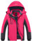 Wantdo Damen Berg Ski Jacke Wärmer Winter Fleece Mäntel Wasserdichter Atmungsaktive RegenMäntel Outdoor Kapuzen Windbreaker Jacken Rosarot XL