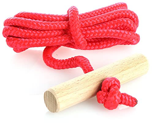 com-four® Premium Schlittenleine mit Holzgriff, extra Starkes Rodelzubehör Zugseil für Schlitten, Made in Germany!