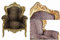 MAXIOCCASIONI Sessel Barock groß Gold Leopard