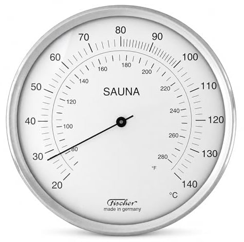 Fischer Saunathermometer mit °C und °F Doppelskala, 160 mm, 198-01CF