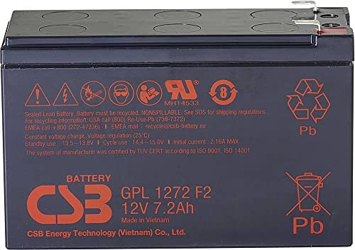 CSB Battery GPL 1272 GPL1272-F2FR Battery al Piombo 12 V 7.2 Ah Piombo AGM (L x W x D) 151 x 98 x 65 mm Spina Piatta