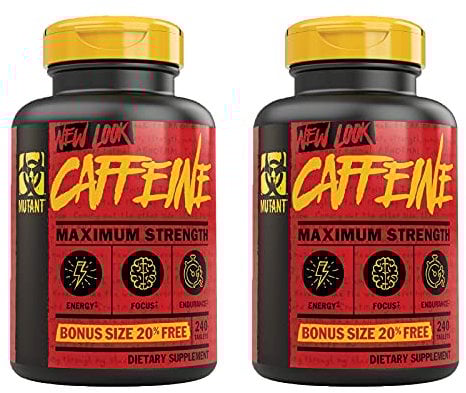 2x Mutant PVL Core Koffein | 200mg je Tablette | 240 Tabletten je Packung (insg. 480 Stück) | Workout Gaming Booster Konzentration Ausmerksamkeit Energie caffeine | Nahrungsergänzungsmittel (2er Pack)