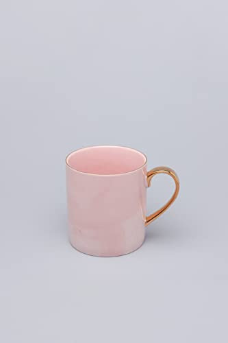 G Decor Tasse à café effet marbre rose ou gris pour thé ou café, 250 ml (rose)