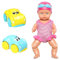 Kingsport 3-In-1 Bath and Pool Toys Electric Baby Born Swim Doll Waterproof with 2x Interactive Land and Water Wind-Up Cars Cartoon Cars Swimming Doll Baby Float Water Fun Summer Toys Kids