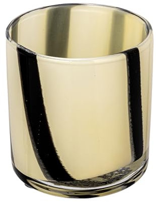 Bloomingville Kerzenhalter / Vase aus Glas, rund, mit Streifen, cremefarben und schwarz