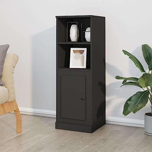 QJBSAVVA Highboard, Barschrank Mehrzweckschrank schuhschrank Holz Buffetschrank Landhausstil Geeignet für Balkon Flur Schlafzimmer Küche Schwarz 36x35,5x103,5 cm Holzwerkstoff