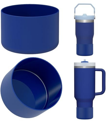 Linkidea 2 Pack Water Bottle Boot Compatible with Stanley Quencher H2.0 20oz/30oz/40oz, IceFlow Flip 20oz/30oz Tumbler, Silicone Bottle Bottom Sleeve Cover Bumper Protector (Cobalt)
