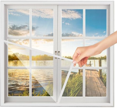 Zanzariera a Tenda Balcone 145x140cm Bianco Zanzariera per finestre Zanzariera Zanzariera Tendalino Camper Zanzariera Universale per Finestra