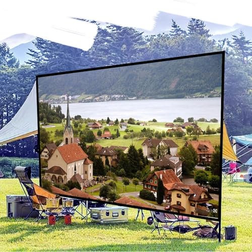 IMUNKT 200 Inch Projection Screen Large Foldable Movie Screen 300 250 180 150 Inch Outdoor Portable Projector Screen Washable For Home Backyard Office Meeting Presentation(4:3,200)