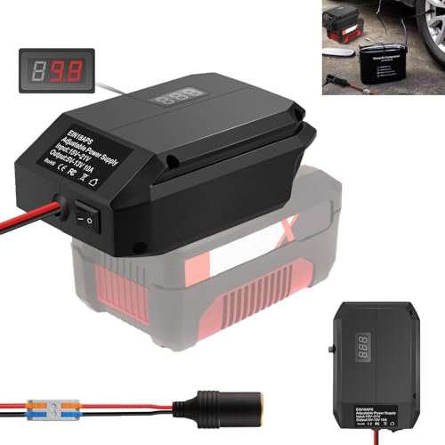 18V to 12V Step Down Converter Adapter for Einhell 18V Lithium ion Battery, Power Wheel Adapter, DIY Converter with 5V-13V Max Output 13A Cigarette Lighter Connector for Car Devices
