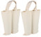 KICHOUSE Stilvoller Weinbeutel Mit Griff 2 Weinflaschen-weinbeutel Aus Segeltuch Aufbewahrungsbox Für Rotwein 35 X 28 cm Beige