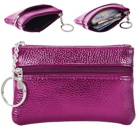 YueJieSelected Schlüsseltasche Schlüsseletui PU Leder (Rosa lila)
