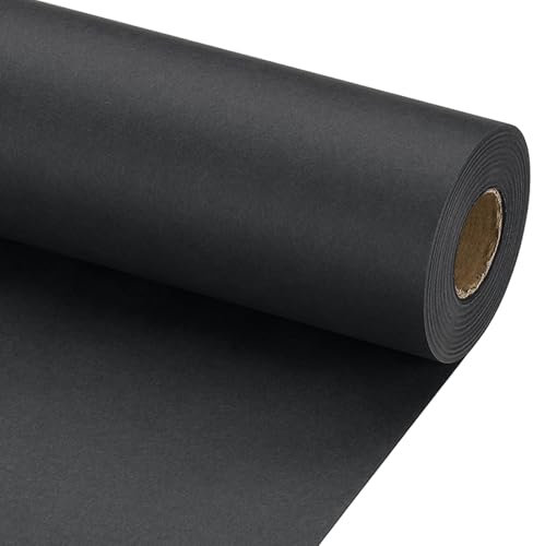 PATIKIL Geschenkpapier, 29.6cm x 20m 70 GSM Geschenkpapier Rolle Geschenkpapier Einfarbig Packpapier Wrapping Paper für Poster Pinnwand Geschenkverpackung, Schwarz