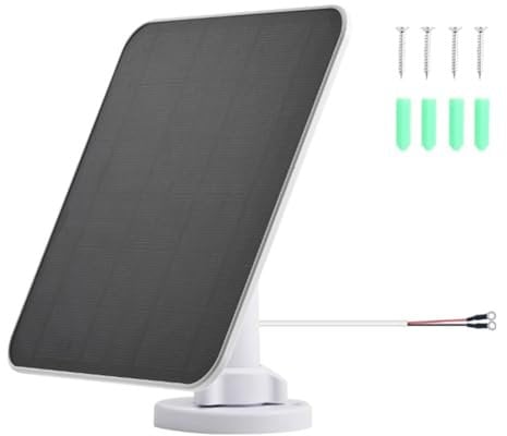 Xiniy Solar Panel Outdoor Solar Panel 5V Charging for Ring Spotlight Cam & Ring Stick Up Cam O-Ring Terminal Port