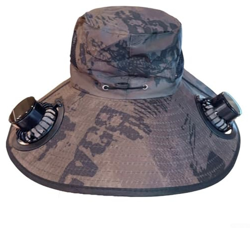 Lightweight Bucket Hat with Solar Fan Provides Sun Protection and Cooling for Outdoor Activities (Dark Brown)