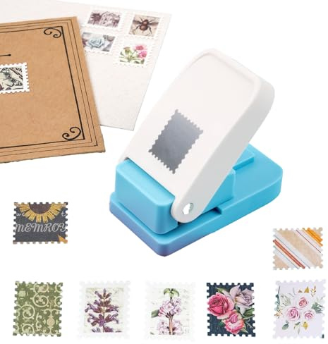 ZenithBurst Rechteckiger Briefmarken Stanzer, Papierstanzer Rechteck 2.54x2.54 cm, Stanzer Briefmarken für Scrapbooking, Karten & DIY Bastelprojekte