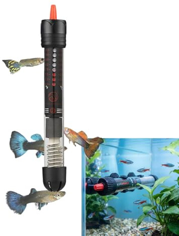 Thermostat Chauffant pour Aquarium 25W - Chauffe-Aquarium Ajustable pour Nano et Petit Aquarium (10-30L) - Température 20-34°C - Verre de Quartz Épais et IP68, avec Ventouses et LED de Contrôle