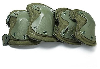 Ever Fairy Ginocchiere e gomitiere Combattimento tattico Militare, Imbottitura con scocca a X Rigida, Protezione Tattica Imbottita per la Sicurezza Durante Lo Sport (Green)