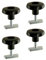 4 x Schraubfitting mit Sterngriff, frei verschiebbar, einfach in der Handhabung, für Airlineschienen, Kerl M8 x 24 S Slide