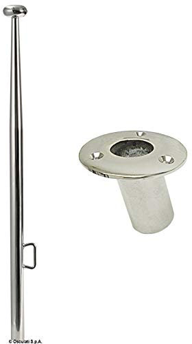 Flaggenstock Flaggenhalter mit Halterung schräg zum Einlassen 62cm Länge