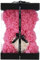 KWT Valentine's Gift,Birthday Gifts, Rose Flower Bear-Hand Made Rose Teddy Bear Hug Hear,Gifts for mom, Gifts for Girls,Unique Giftst For Lover, 10 Inches Clear Gift Box Included (Pink)