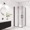 Aica Sanitär Duschkabine Eckeinstieg 120x90cm Dusche Duschwand Duschabtrennung Falttür H195cm