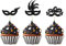Gyufise 24Pcs Masquerade Masks & Cupcake Toppers - Glitter Bachelorette Party Masks, Mardi Gras & Baby Shower Birthday Party Cake Decorations - Black
