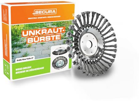 SECURA Bürstenkopf Unkrautbürste für Motorsense Freischneider 25,4mm Bohrung 200mm Ø