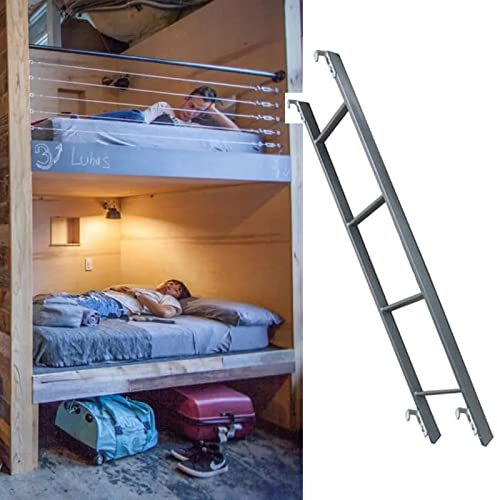AAMNA Scaletta per Letto a Castello in Metallo Solo con Ganci, Scaletta per Letto a Castello per Camper Sospesa per Interni ed Esterni, Scaletta per Salita Regolabile, Scaletta per Letto a Castell