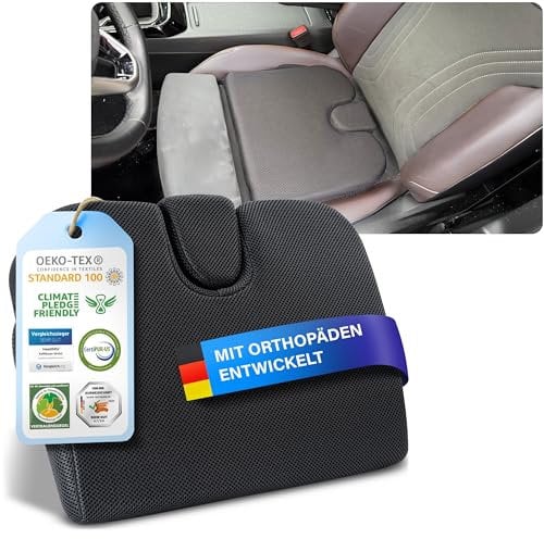 Healthfix® Auto Keilkissen zur Verbesserung der Sitzhaltung - Bequemes ergonomisches Sitzkeil Auto & Co. | Orthopädisches Sitzkissen mit Optimalem Memory-Foam Härtegrad