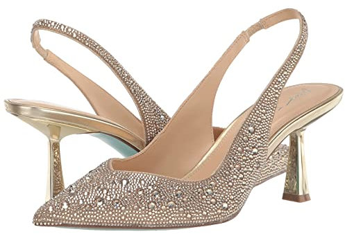 Betsey Johnson Women's Clark Pump, Light Gold, 8 Wide